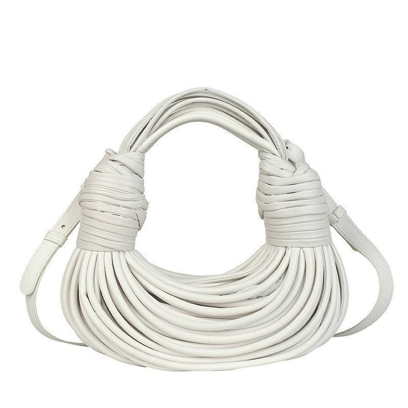 Hand-Woven Women's Messenger Bread Bag Creative Noodle Shoulder Underarm Bag Chic Foreign Trade Handbag