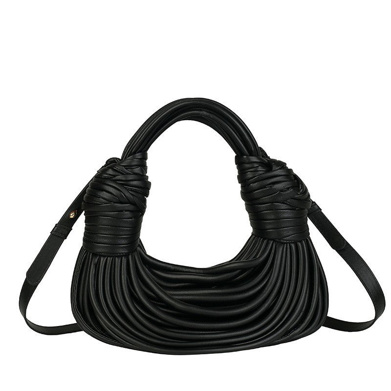 Hand-Woven Women's Messenger Bread Bag Creative Noodle Shoulder Underarm Bag Chic Foreign Trade Handbag