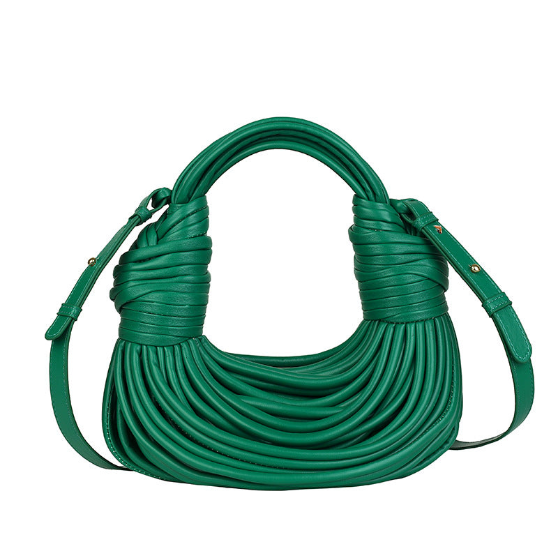 Hand-Woven Women's Messenger Bread Bag Creative Noodle Shoulder Underarm Bag Chic Foreign Trade Handbag