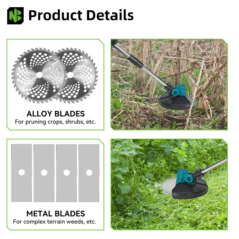 NEWBENY 4000W 9Inch Brushles Electric Lawn Mower Digital Display Grass Trimmer Repairing lawns Power Tool For 21V 18V Battery