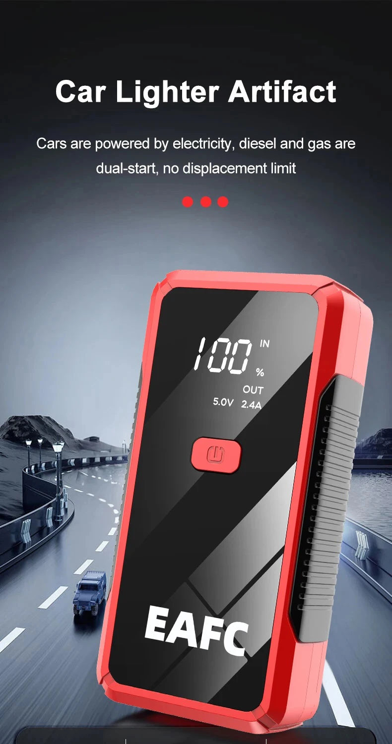 EAFC 12V Car Jump Start 600A-2000A Car Battery Starter Booster Auto Starting Device Emergency Start Portable Power Bank