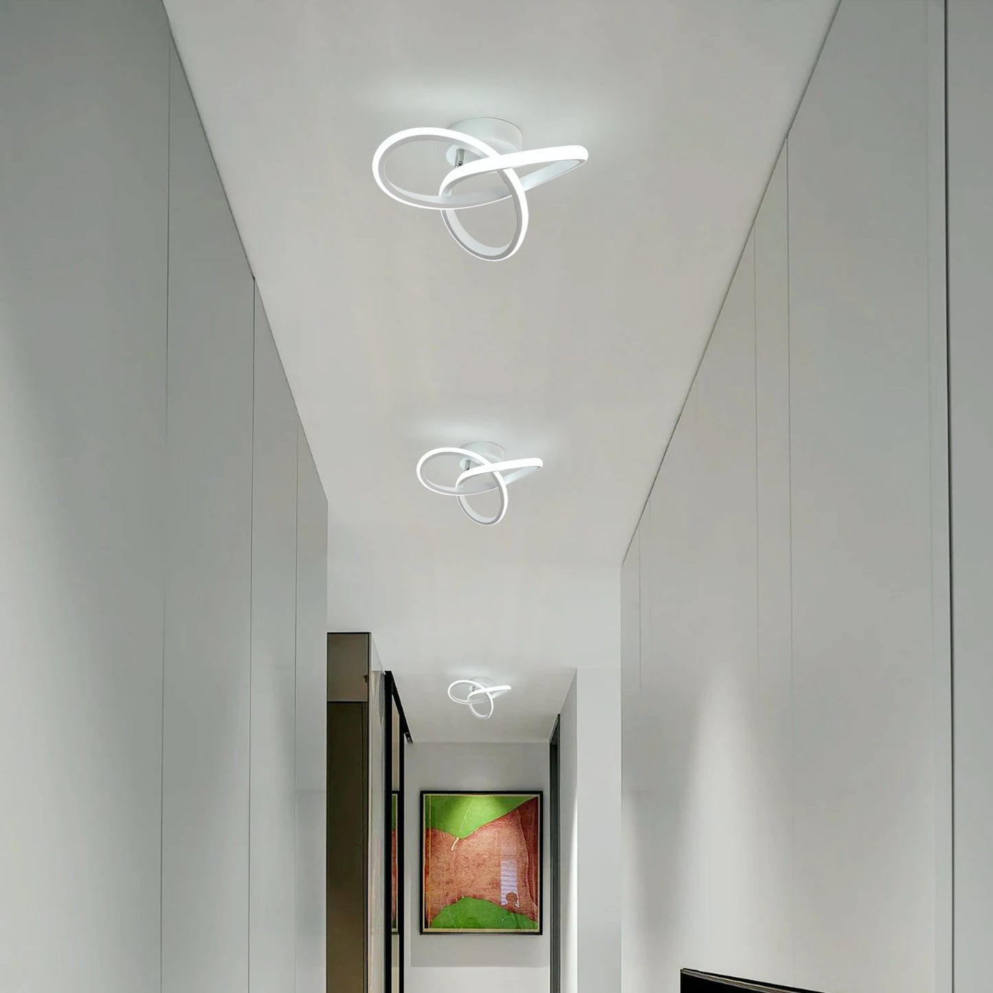 LED Ceiling Light, Modern Ceiling Lamp 20W 2200LM White Ceiling Lamp for Kitchen, Hallway, Bedroom, Switch Control