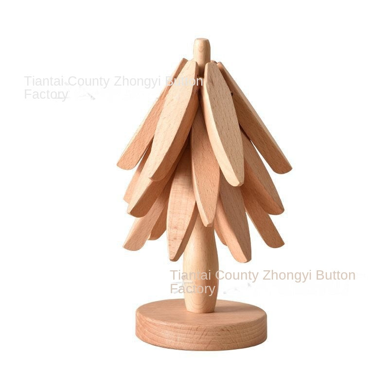 Wooden Creative One Tree Beech Decoration Heat Insulation Mat - copy
