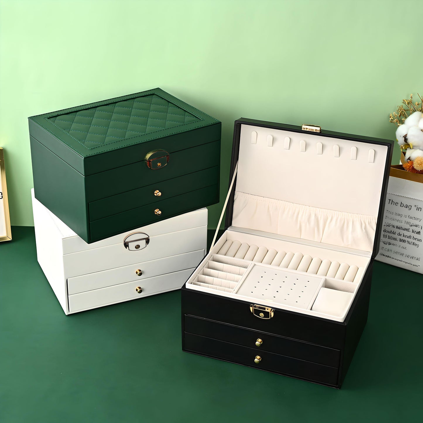 High Jewelry Jewelry Box Household Multi-layer Drawer Type Anti-oxidation Large Capacity Earrings Earrings Jewelry Storage Box