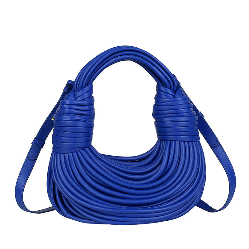 Hand-Woven Women's Messenger Bread Bag Creative Noodle Shoulder Underarm Bag Chic Foreign Trade Handbag