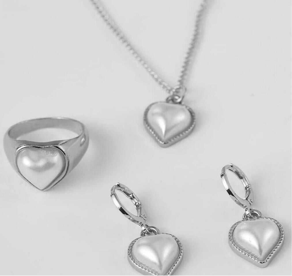 Luxury Temperament Design Sense Light Cross-border European and American Pendant Jewelry Necklace with Imitation Pearl Earrings