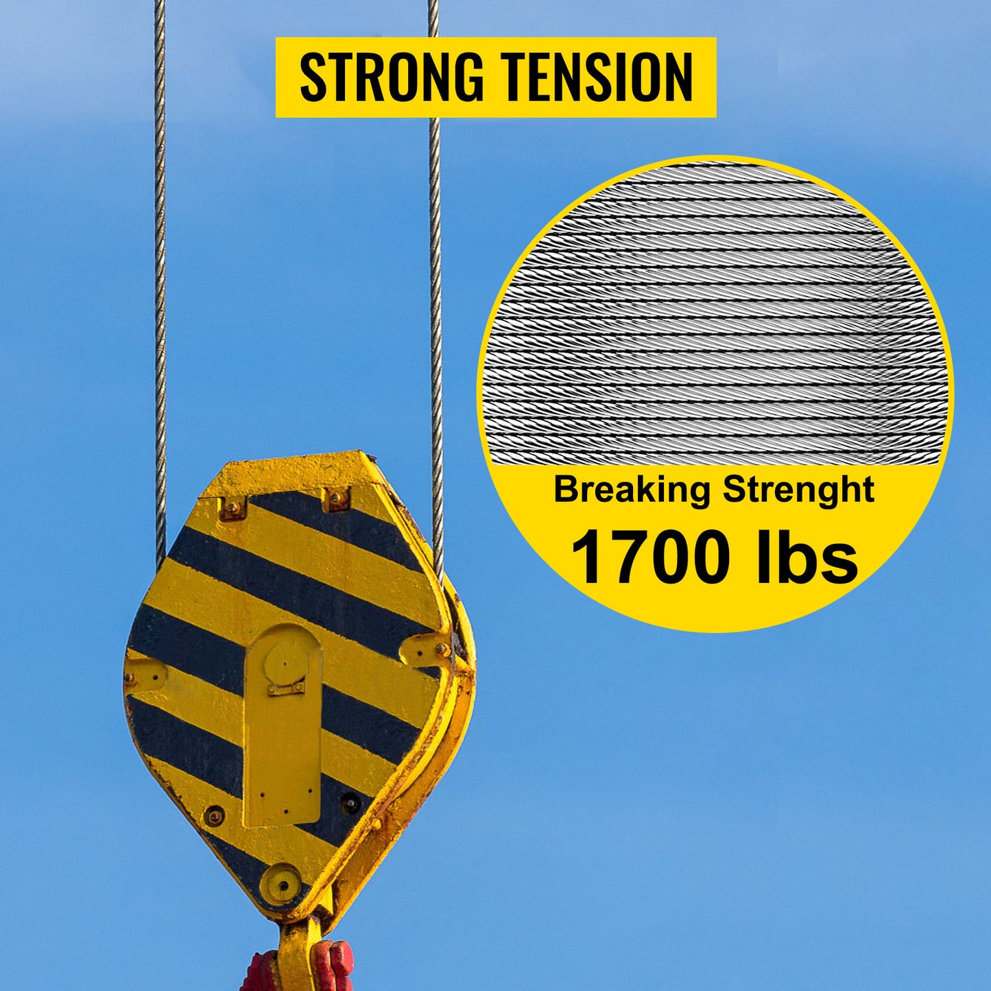 VEVOR 152M / 500Ft Wire Rope 316 Stainless Steel Strong Tension Soft Fishing Lifting Cable 7*7 Clothesline 1.5MM-3.2MM Diameter