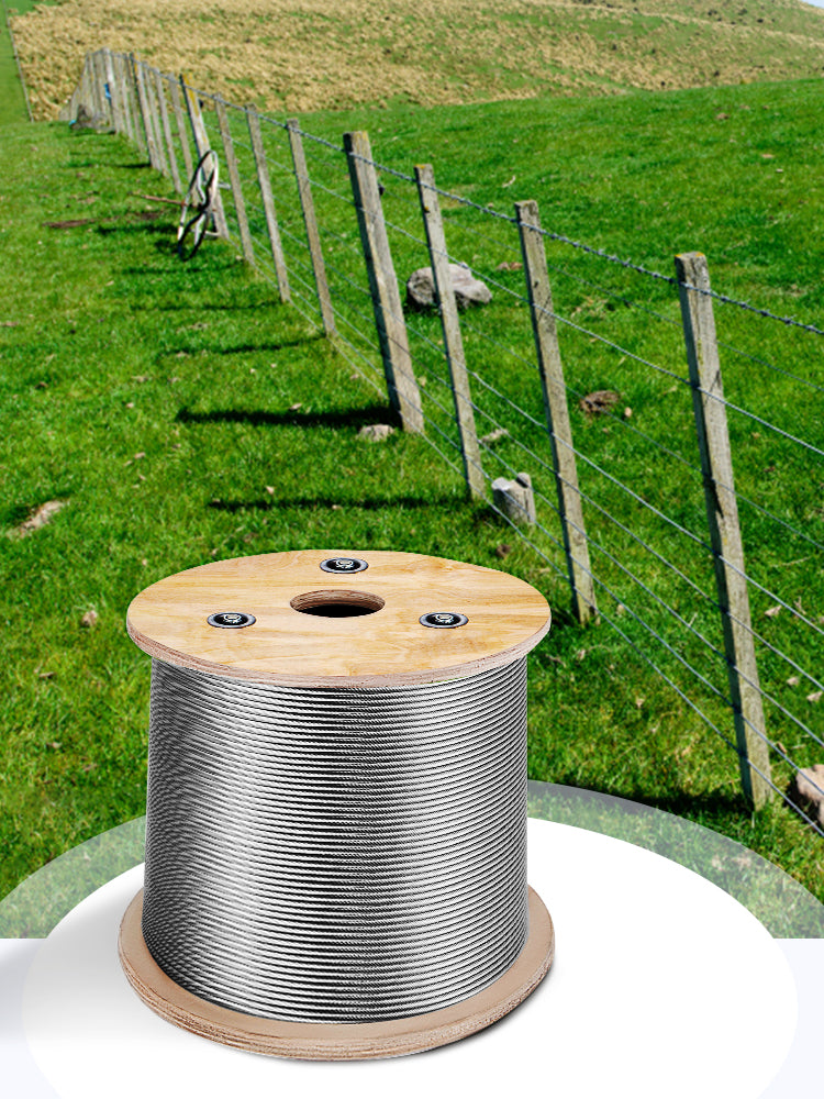 VEVOR 152M / 500Ft Wire Rope 316 Stainless Steel Strong Tension Soft Fishing Lifting Cable 7*7 Clothesline 1.5MM-3.2MM Diameter